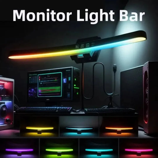 NEXUS Halo Curve — Barra de Luz para Monitor Curvo, 3 Temperaturas e RGB Sem Reflexos
