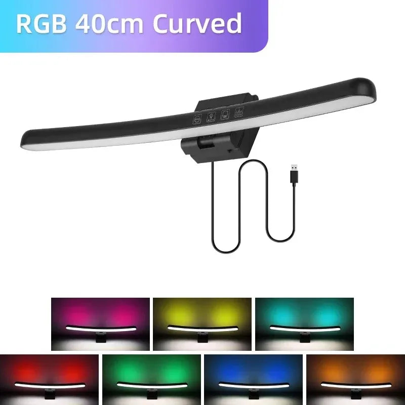 NEXUS Halo Curve — Barra de Luz para Monitor Curvo, 3 Temperaturas e RGB Sem Reflexos