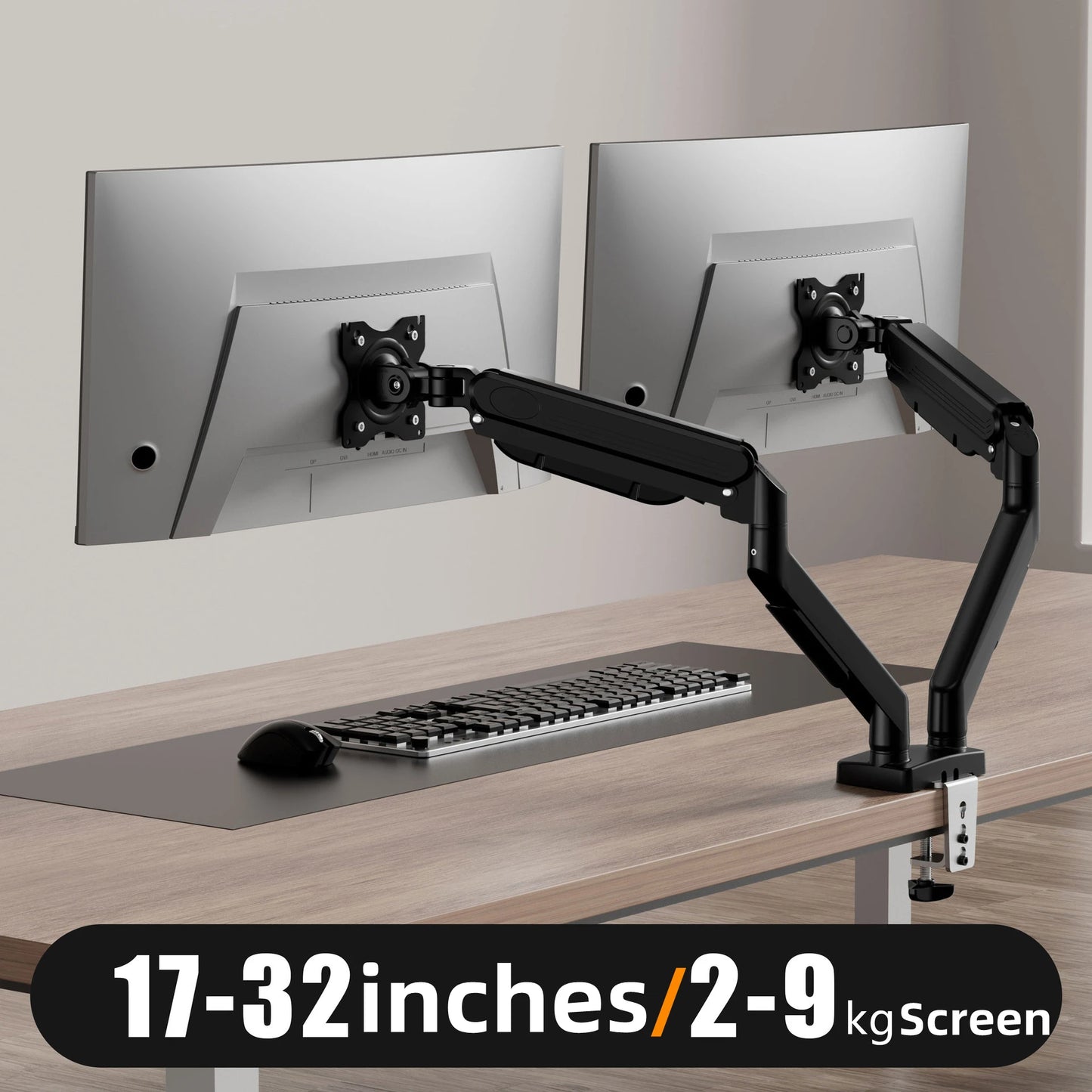 NEXUS Dual Arm — Suporte Duplo para Monitores 13"–32" com Rotação 360° e Inclinação