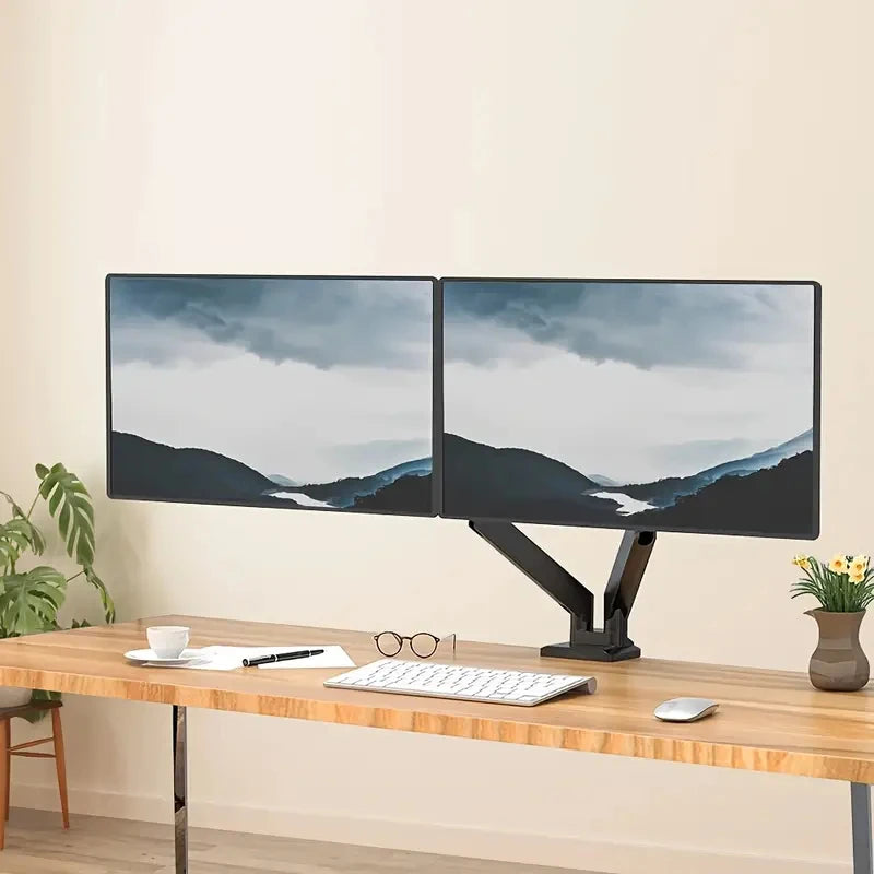 NEXUS Dual Arm — Suporte Duplo para Monitores 13"–32" com Rotação 360° e Inclinação